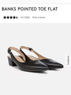 NATURALIZER Banks Pointed Toe Flats - Black